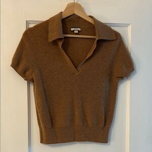 J. Crew Caramel Cashmere Sweater Shirt